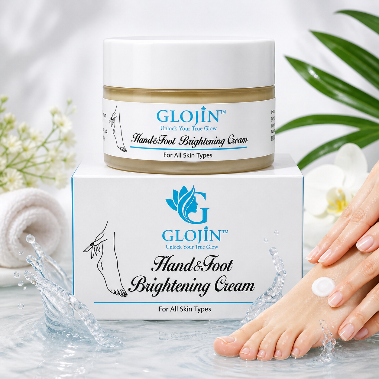 Glojin Brightening Duo: Glutathione Face Cream & Hand-Foot Repair – GLOJIN