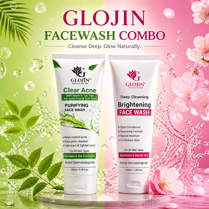 Glojin Facewash Combo – Skin Brightening & Anti Acne Facewash (Bundle Pack)