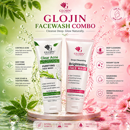Glojin Facewash Combo – Skin Brightening & Anti Acne Facewash (Bundle Pack)