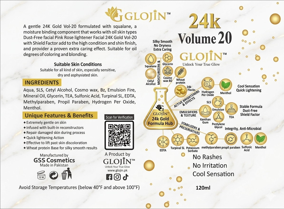 Glojin 24k Gold Skin Polish Kit for Whitening & Instant Brightening – 3 in 1 Formula