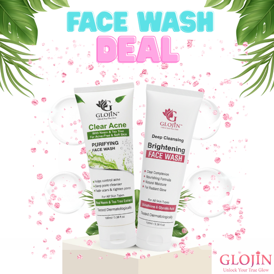 Glojin Facewash Combo – Skin Brightening & Anti Acne Facewash (Bundle Pack)